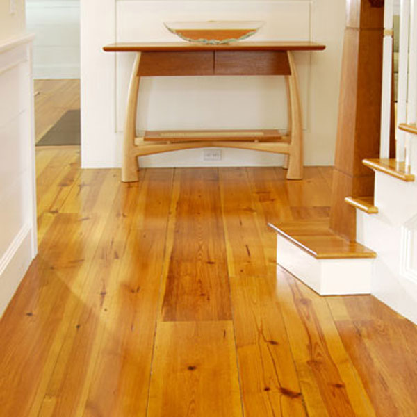 heart pine flooring in entryway